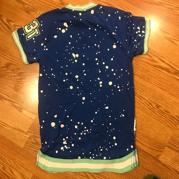 Short Sleeve Graphic T-Shirt Blue White - Picture 5 of 6